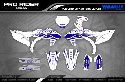 YZ YZF TTR PW Custom Graphics YAMAHA Speed Blocks - WHITE