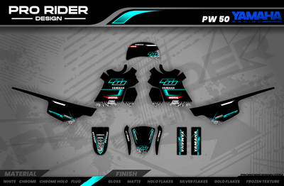 Yamaha Pw-Ttr Full Graphics Kit | Motul Black Teal