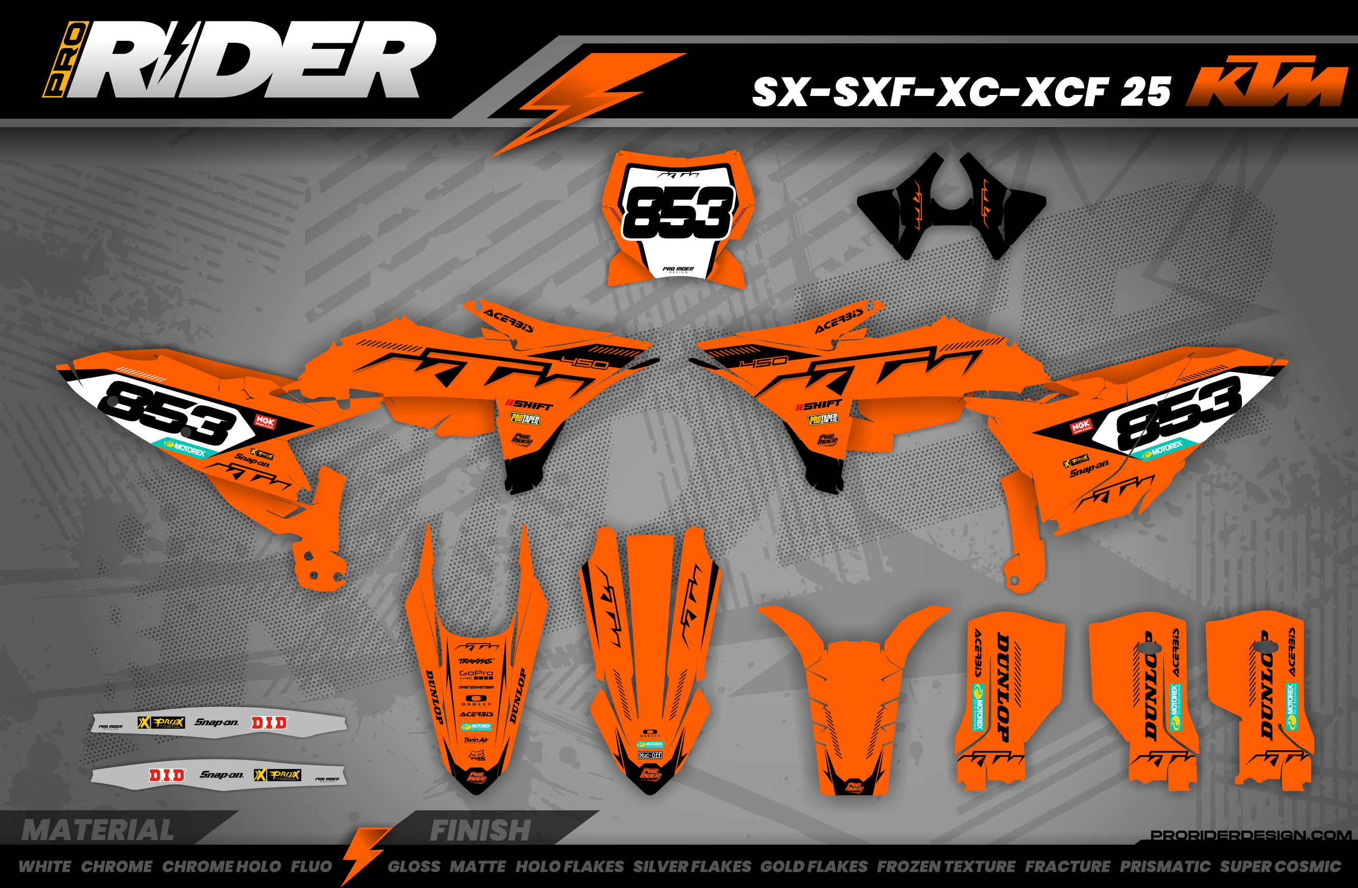 KTM Graphics SX XC SXF XCF EXC.. | Shadow Edition | Orange black