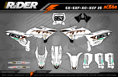 KTM Graphics SX XC SXF XCF EXC.. | Shadow Edition | White & black