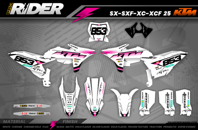 KTM Graphics SX XC SXF XCF EXC.. | Shadow Edition | White & pink