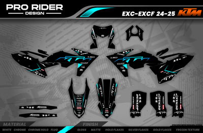KTM Graphics SX XC SXF XCF EXC.. - ProLine Black/teal
