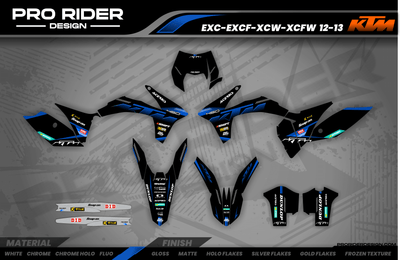KTM Graphics SX XC SXF XCF EXC.. | Shadow Edition | Black blue