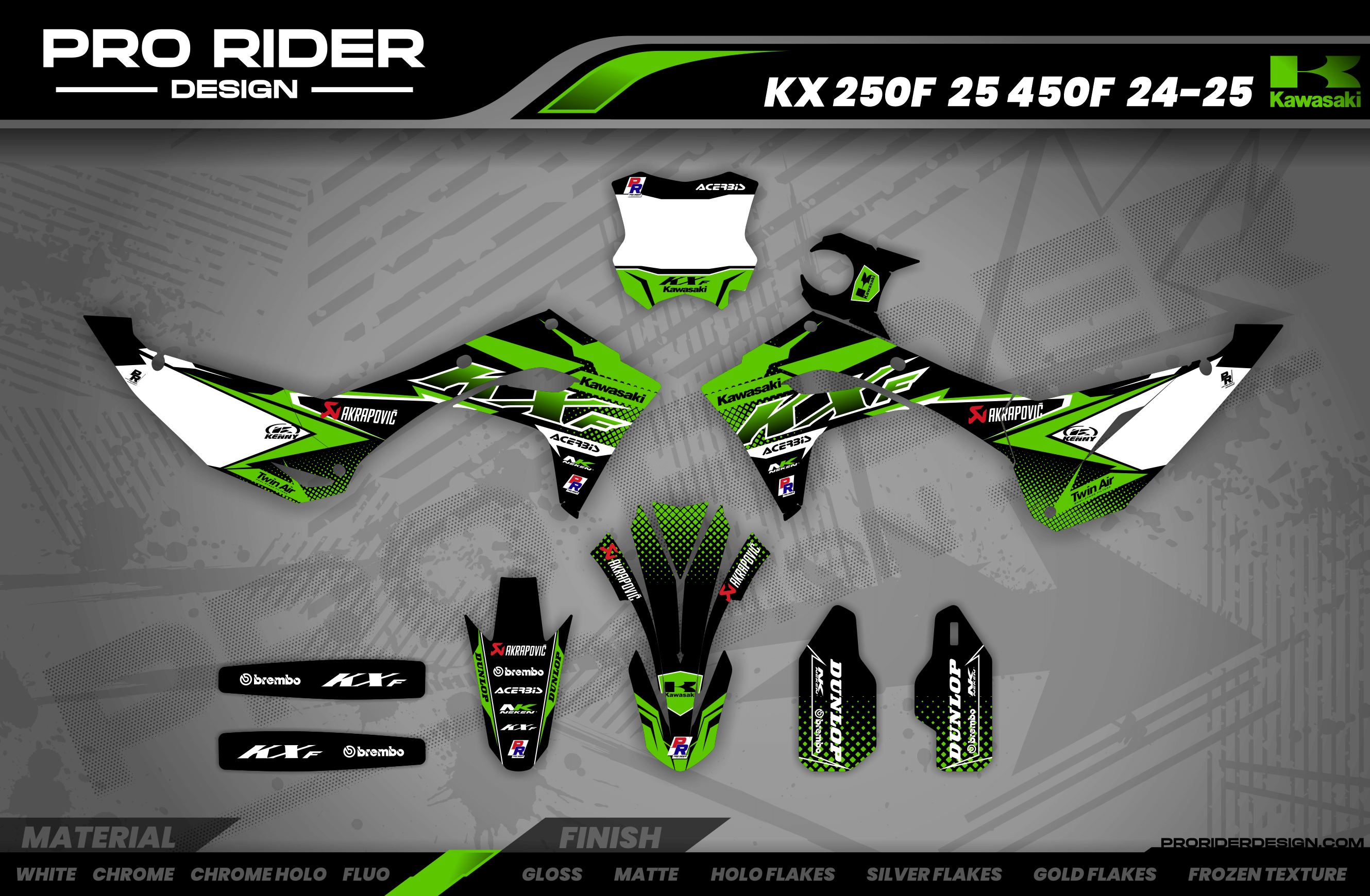 Kawasaki graphics FACTORY ENERGY GREEN : breathtaking kit Graphics