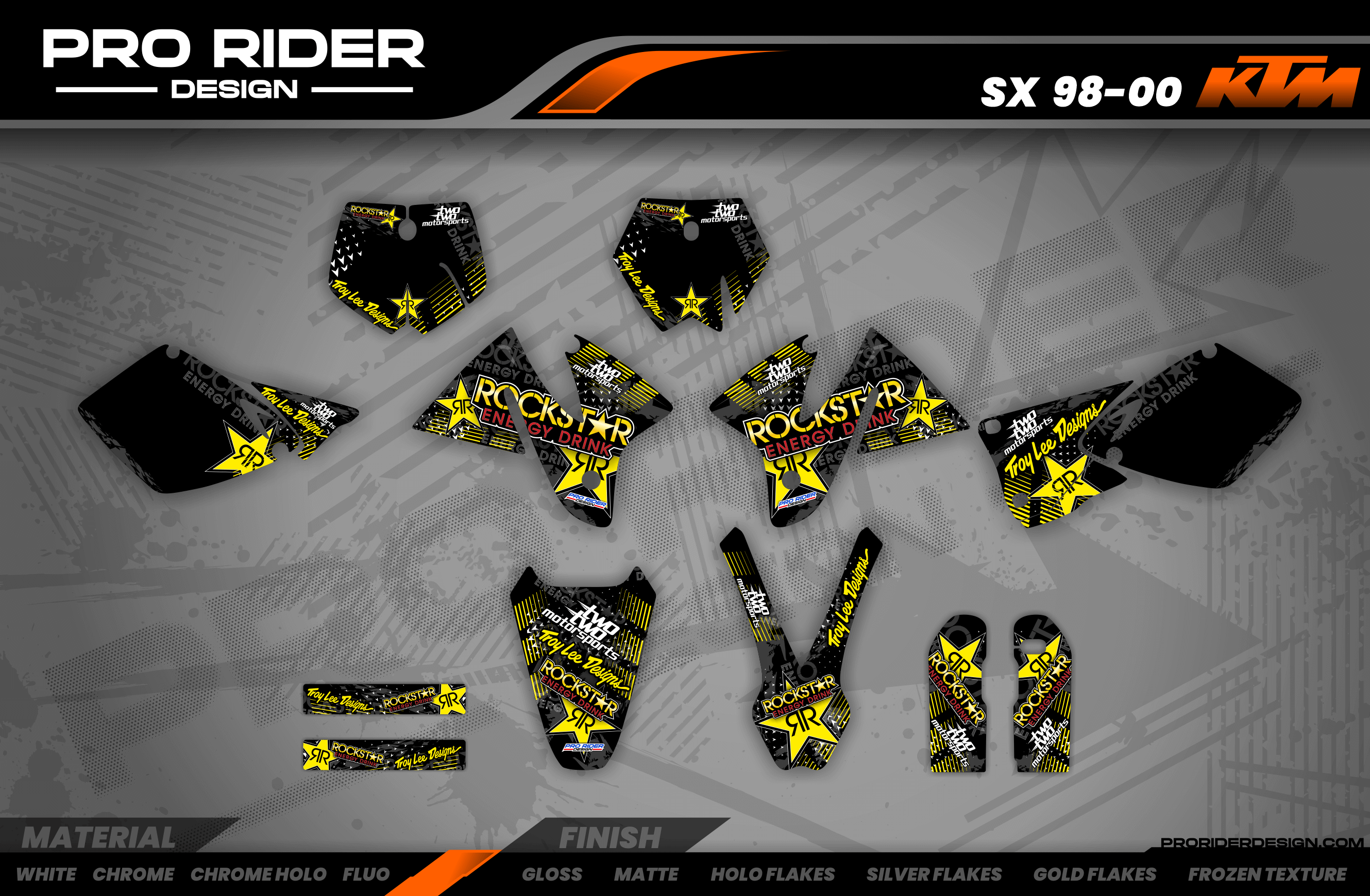 Graphics Kit ROCKSTAR ENERGY YELLOW : Give a new youth to your bike