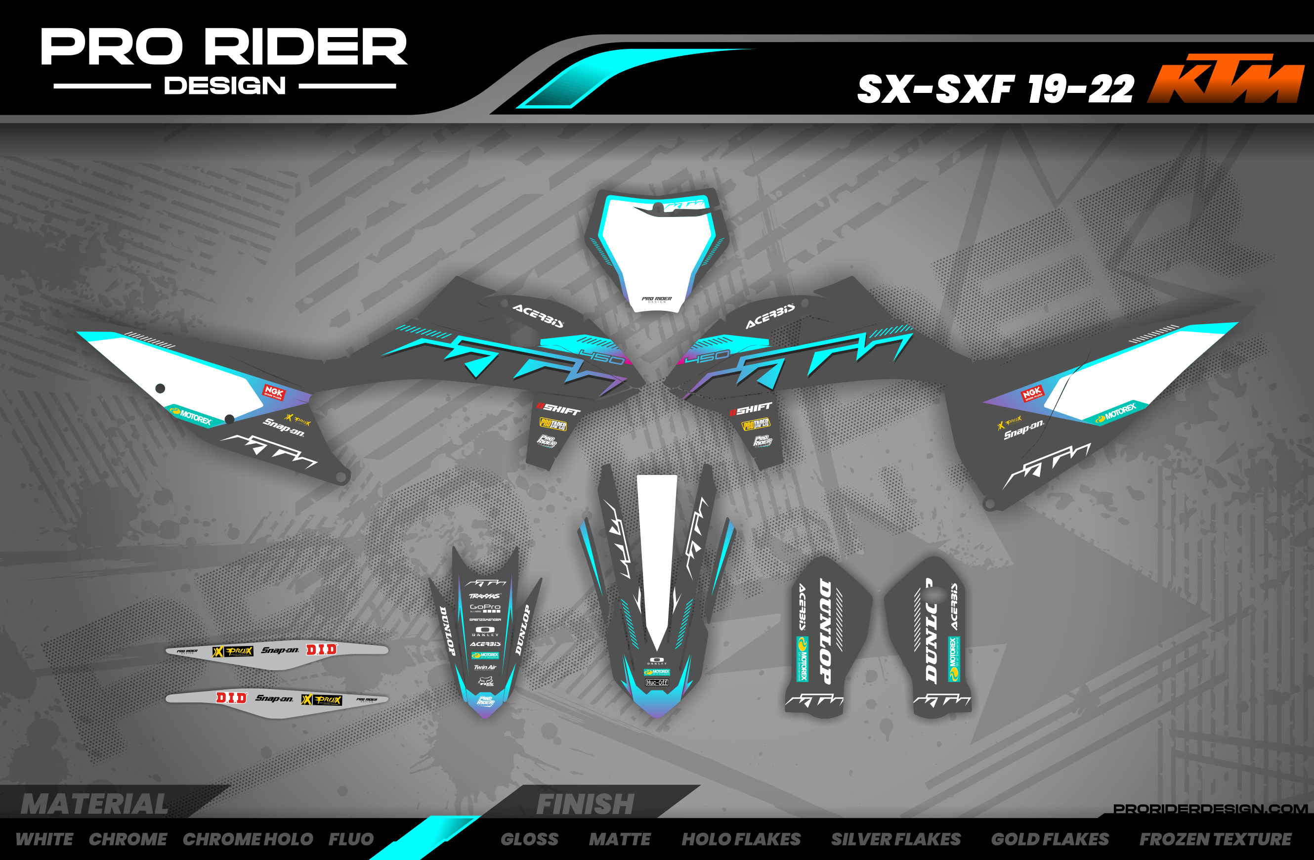 KTM Graphics SX XC SXF XCF EXC.. | Shadow Edition | Grey teal