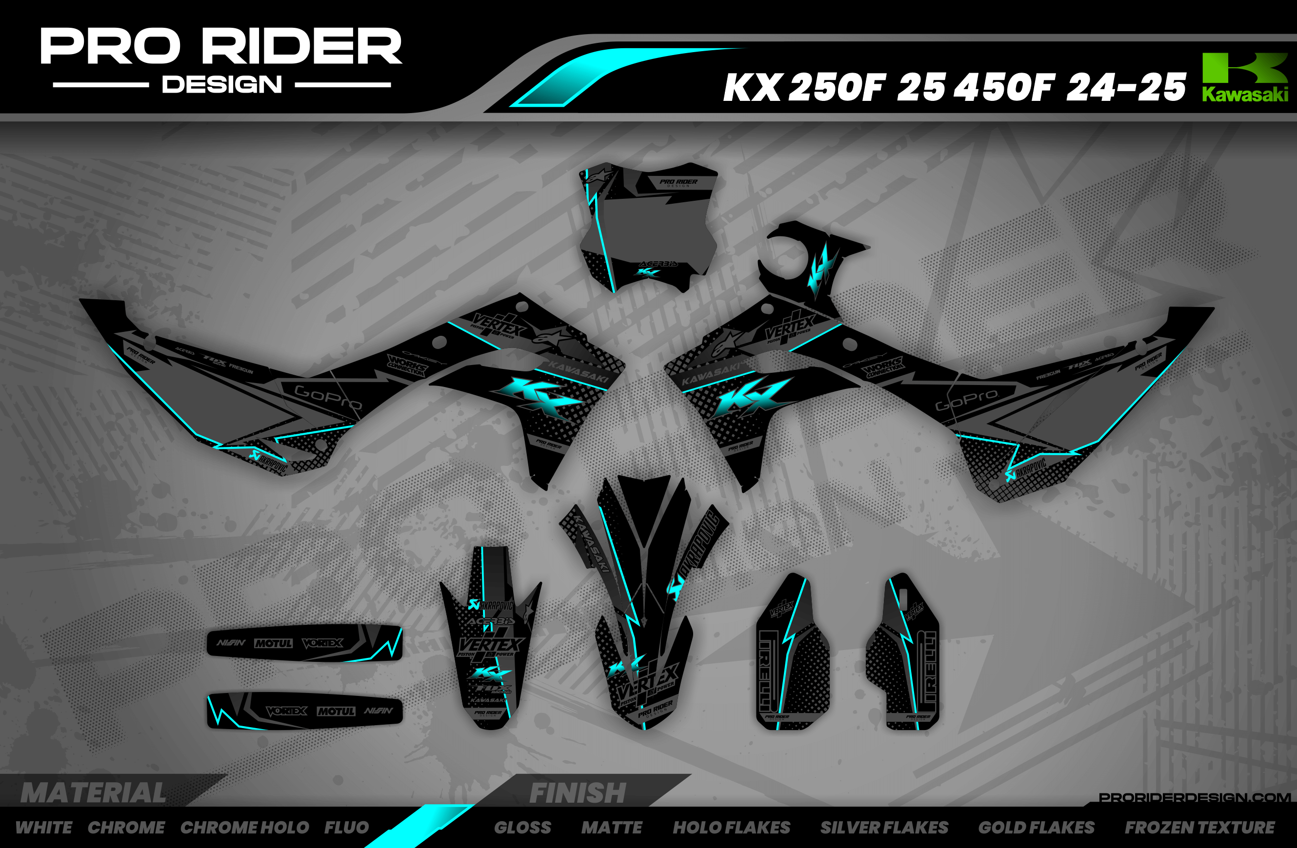 KAWASAKI Graphics Kit VERTEX TURQUOISE