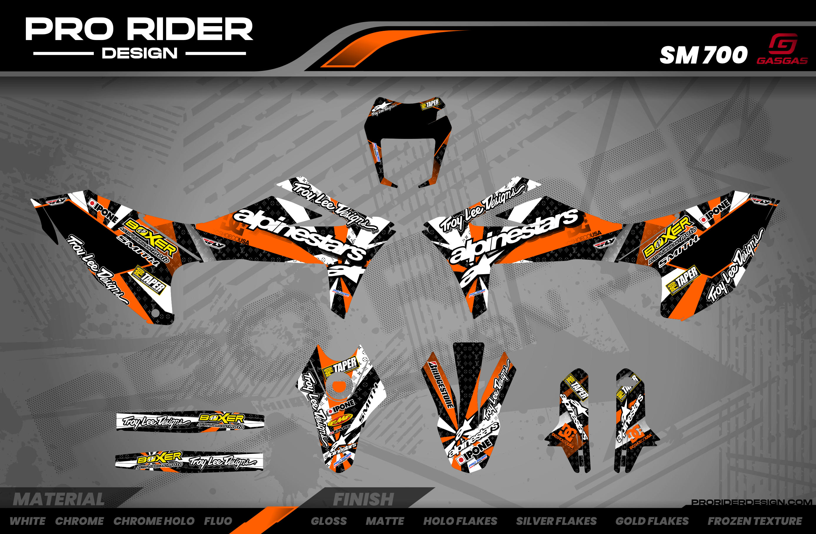 Gasgas 700 Full Graphics Kit | Alpinestars orange