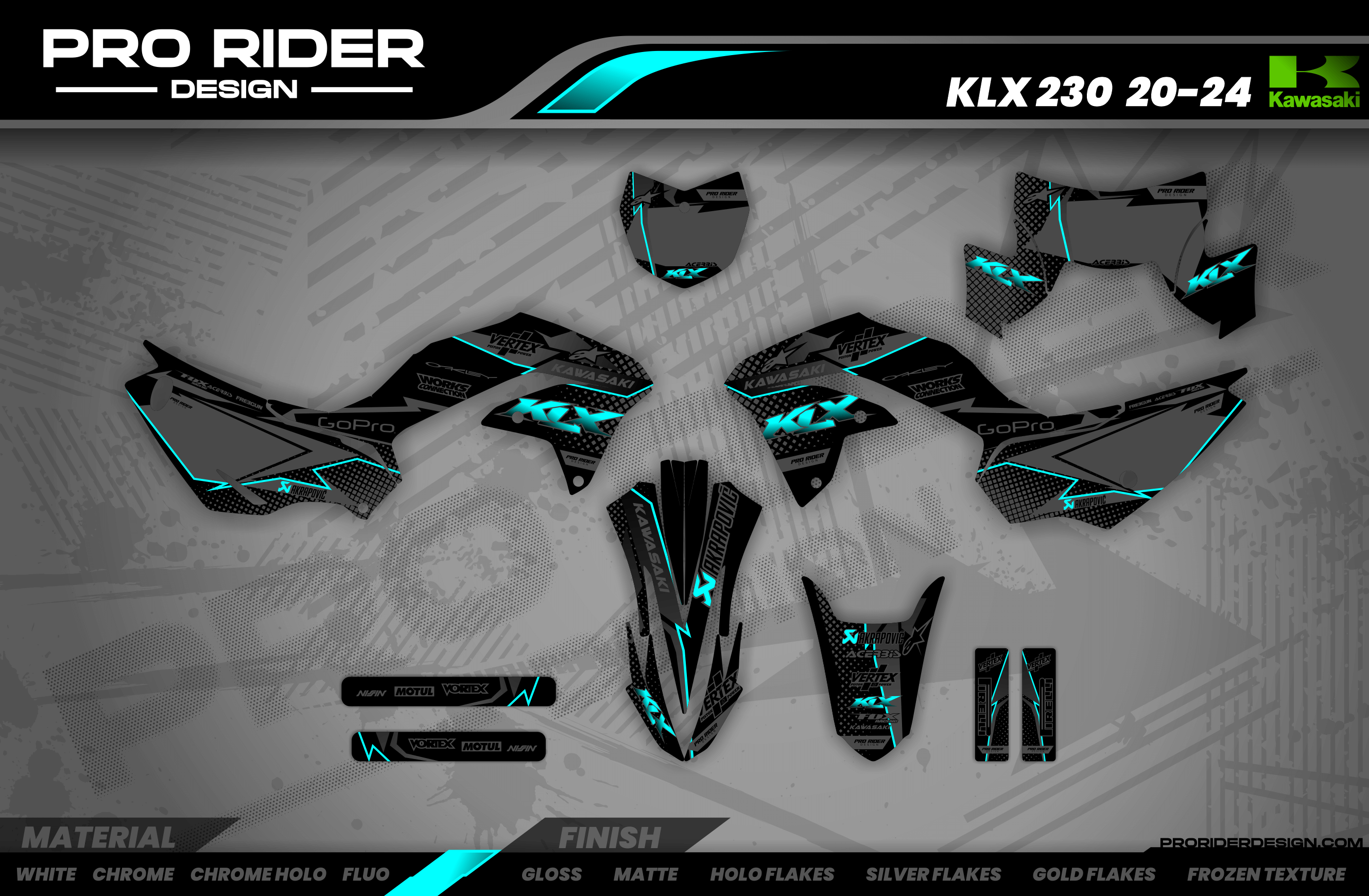 KAWASAKI Graphics Kit VERTEX TURQUOISE