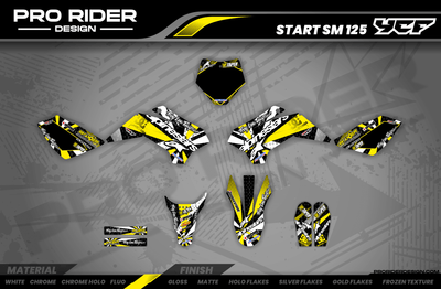Graphics Kit ALPINESTARS YELLOW : Design designed for your Motocross