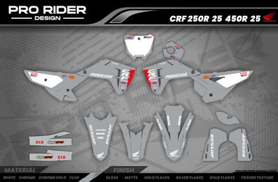 HONDA custom Graphics Motocross HRC SMX Team PROGRESSIVE | GREY