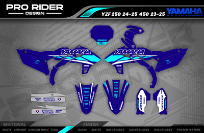 YZ YZF TTR PW Custom Graphics YAMAHA Speed Blocks - BLUE