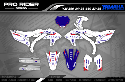 YZ YZF TTR PW Custom Graphics KIT YAMAHA WHITE FLAG