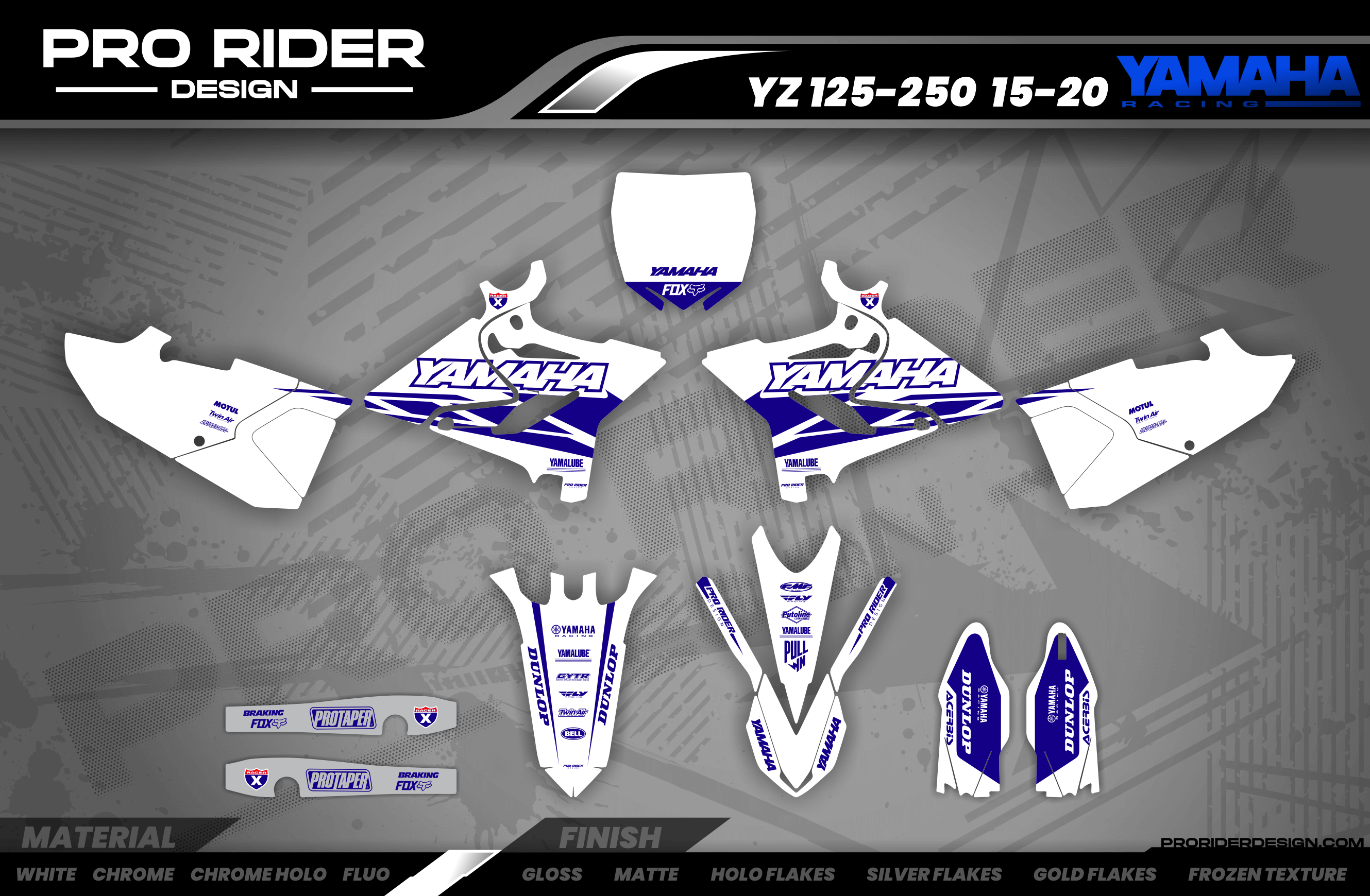 YZ YZF TTR PW Custom Graphics YAMAHA Speed Blocks - WHITE