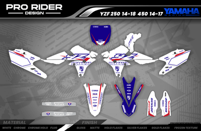 YZ YZF TTR PW Custom Graphics KIT YAMAHA WHITE FLAG