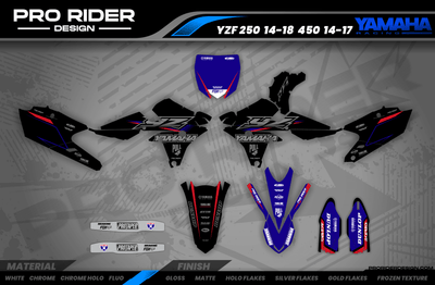 YZ YZF TTR PW Custom Graphics KIT YAMAHA BLACK FLAG