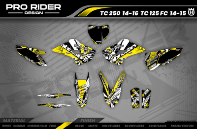 Graphics Kit ALPINESTARS YELLOW : Design designed for your Motocross