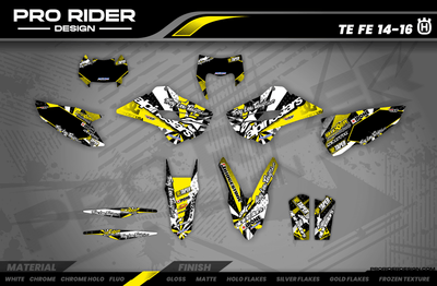 Graphics Kit ALPINESTARS YELLOW : Design designed for your Motocross