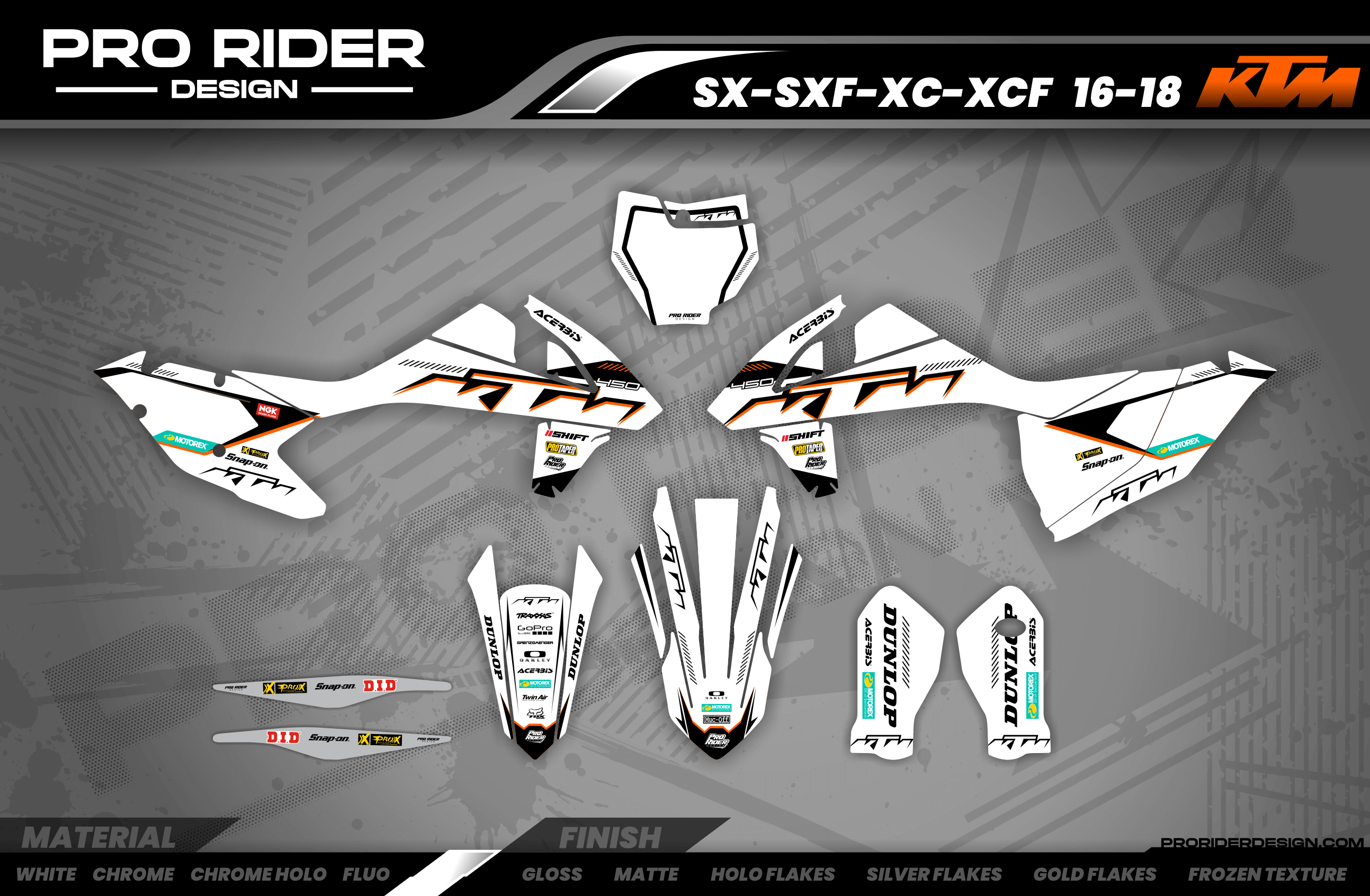 KTM Graphics SX XC SXF XCF EXC.. | Shadow Edition | White & black