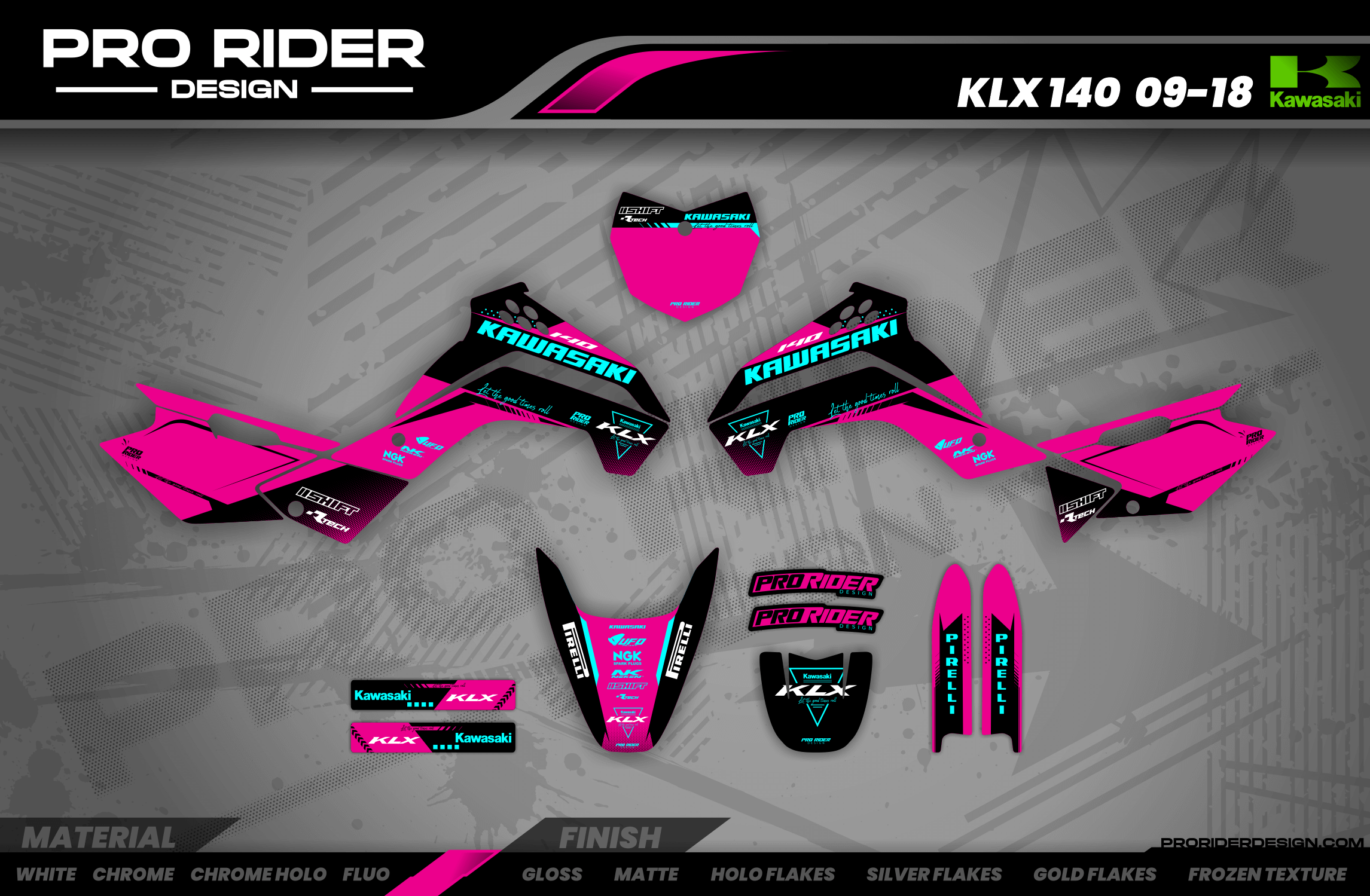 Graphics Kit LUCAS OIL PINK : The best kit for your bike