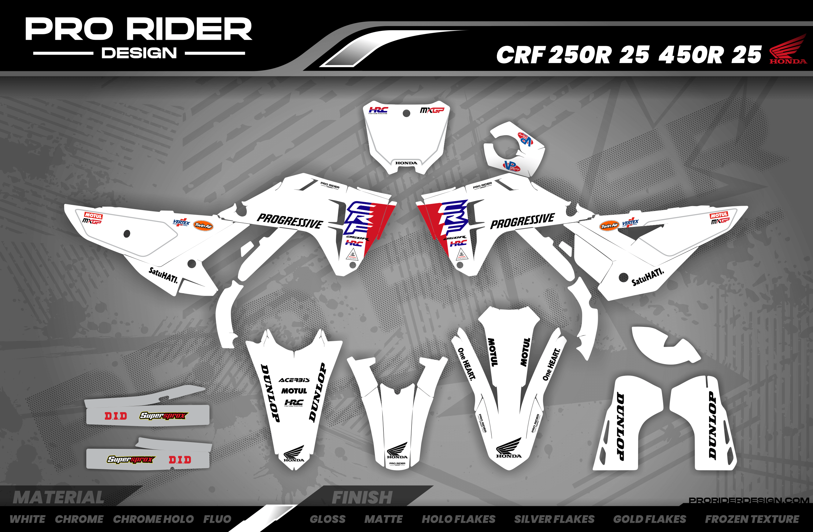HONDA custom Graphics Motocross HRC SMX Team PROGRESSIVE | WHITE