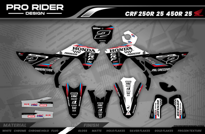 HONDA Custom Graphics Motocross TEAM HRC PROGRESSIVE | BLACK & WHITE