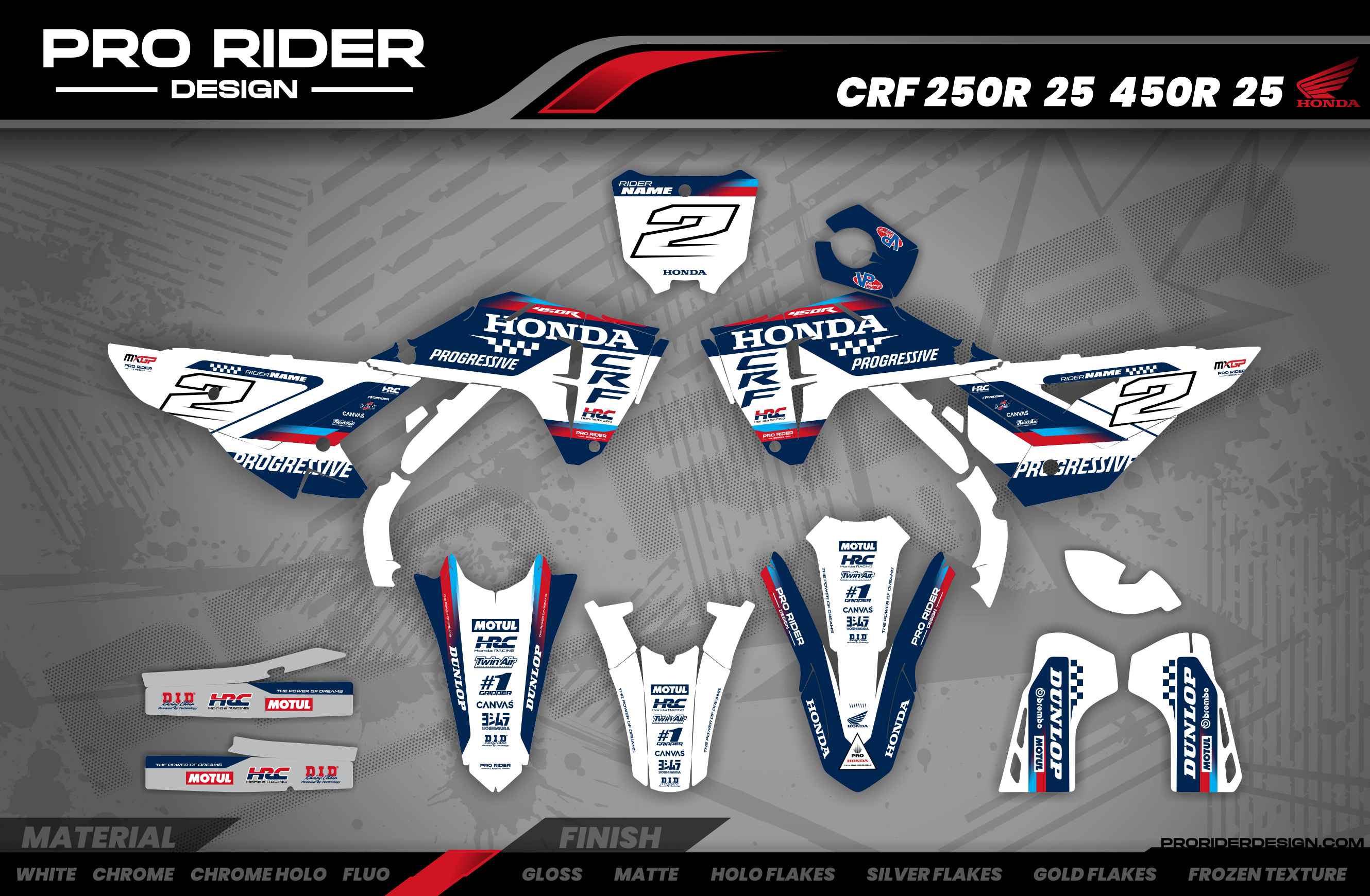 HONDA Custom Graphics Motocross TEAM HRC PROGRESSIVE | BLUE & WHITE