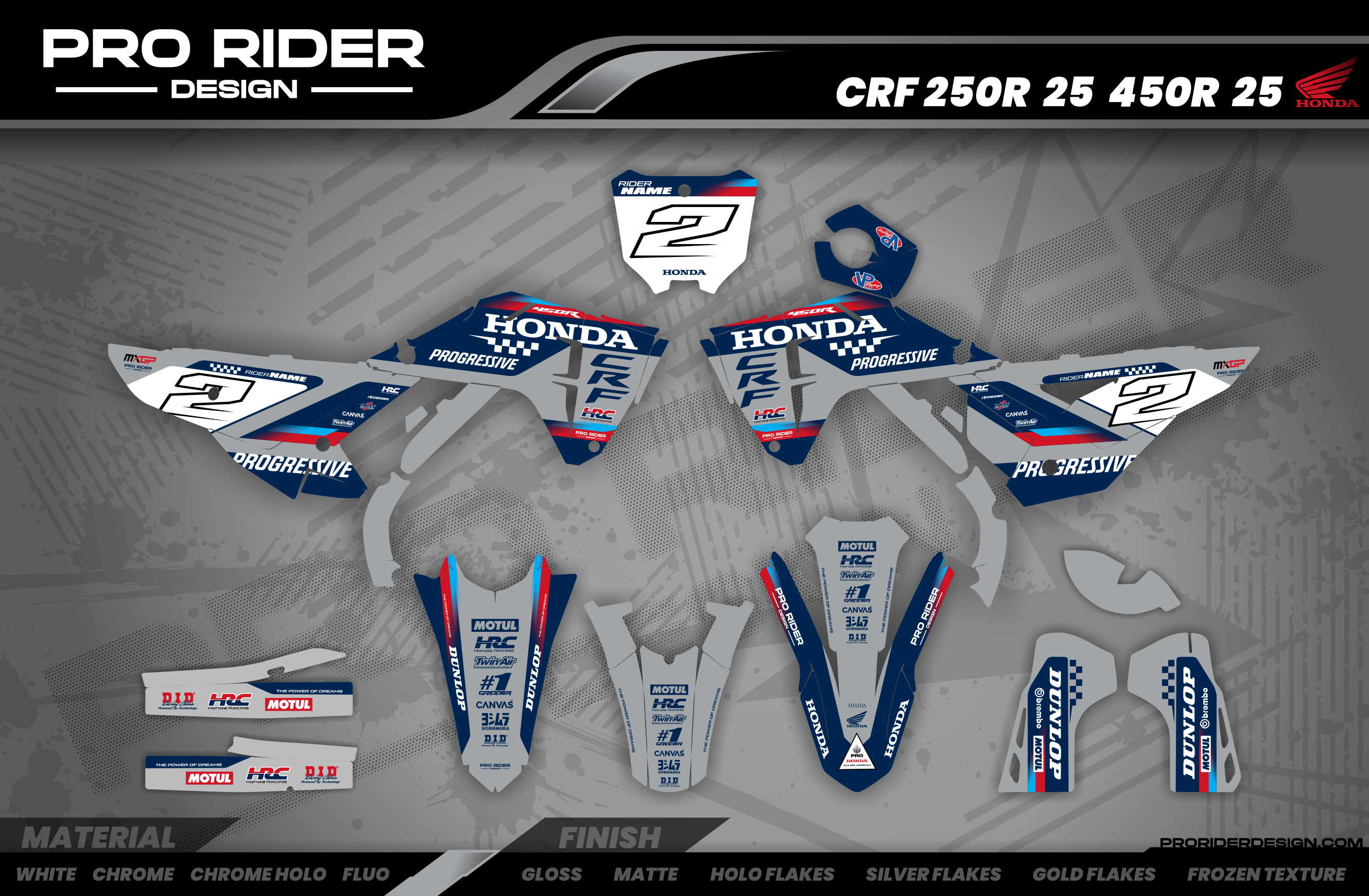 HONDA Custom Graphics Motocross TEAM HRC PROGRESSIVE | BLUE & GREY