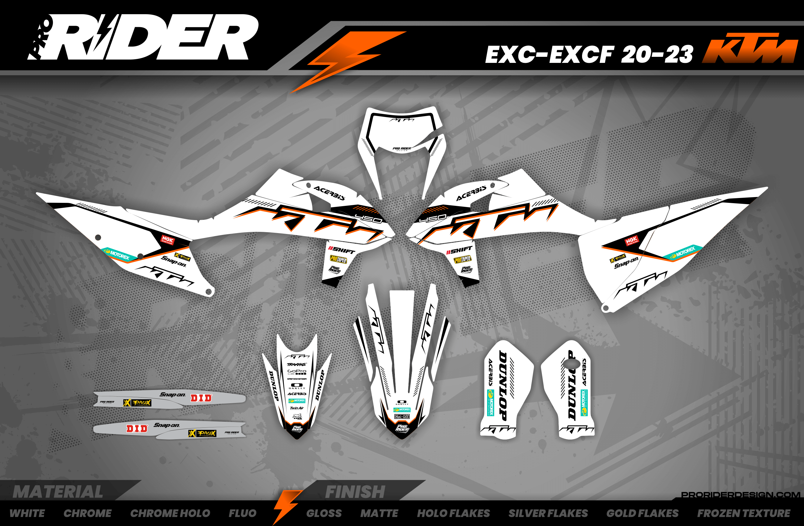 KTM Graphics SX XC SXF XCF EXC.. | Shadow Edition | White & black