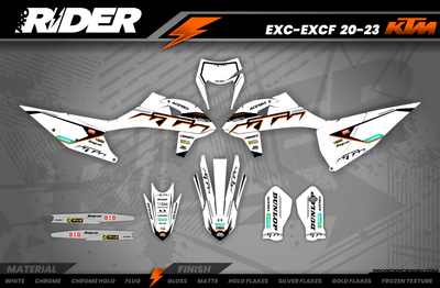 KTM Graphics SX XC SXF XCF EXC.. | Shadow Edition | White & black