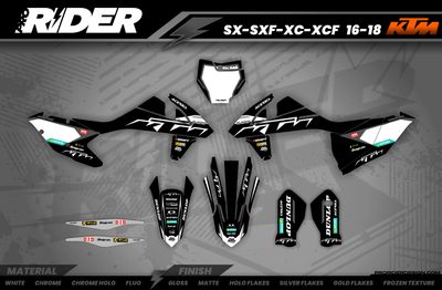 KTM Graphics SX XC SXF XCF EXC.. | Shadow Edition | Black white