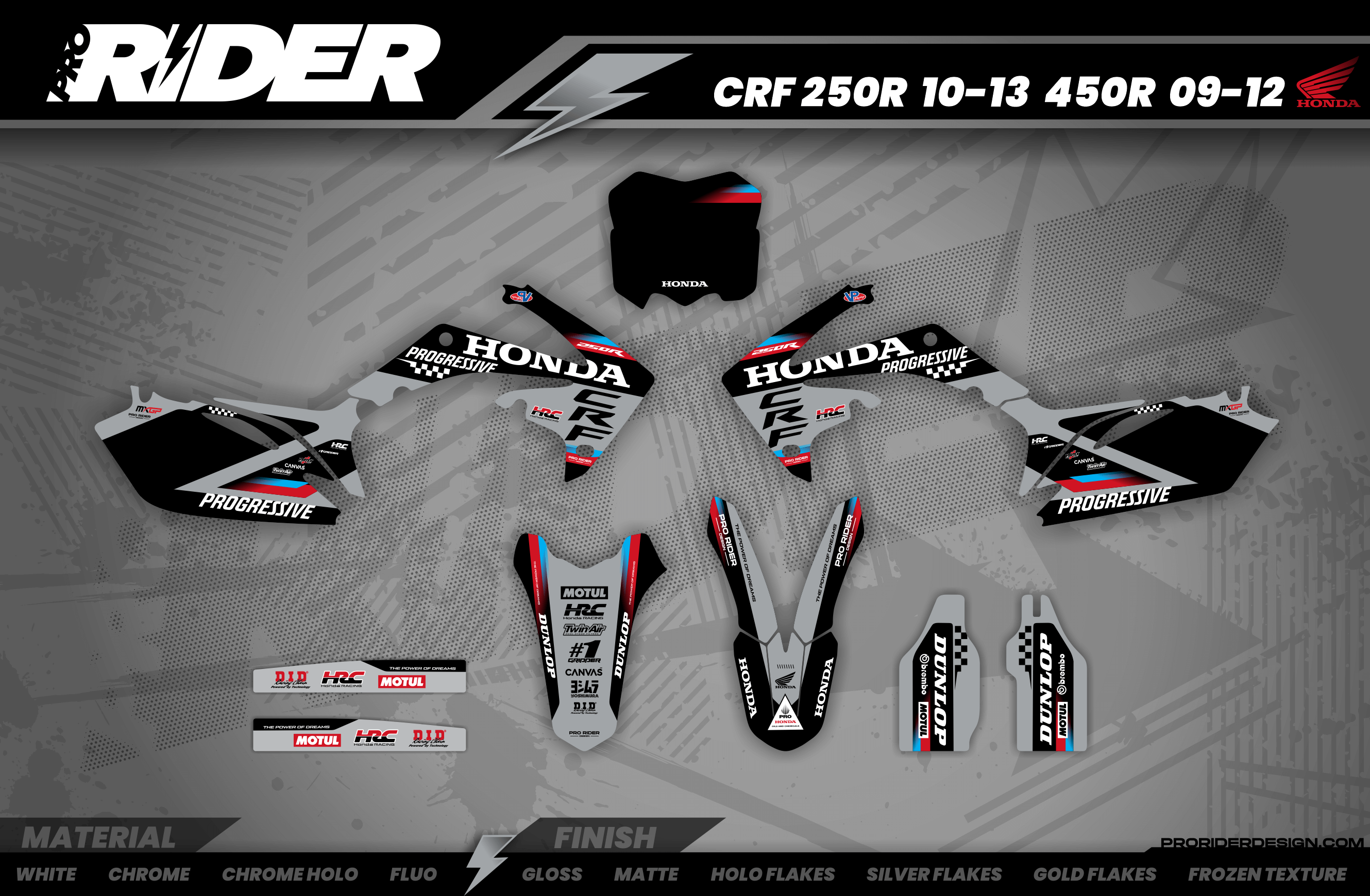 HONDA Custom Graphics Motocross TEAM HRC PROGRESSIVE | BLACK & GREY