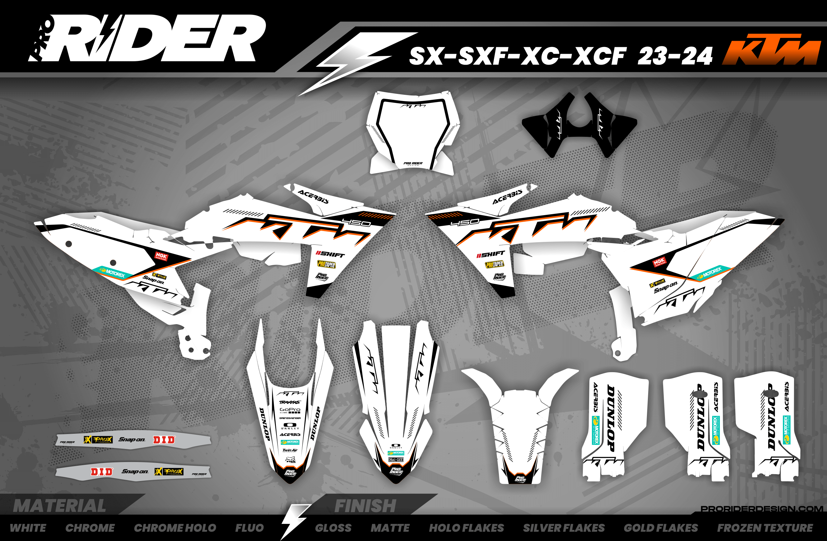 KTM Graphics SX XC SXF XCF EXC.. | Shadow Edition | White & black
