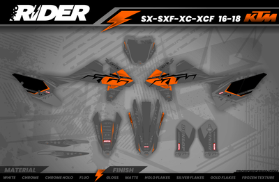 KTM Graphics SX XC SXF XCF EXC.. - ProLine Grey/orange