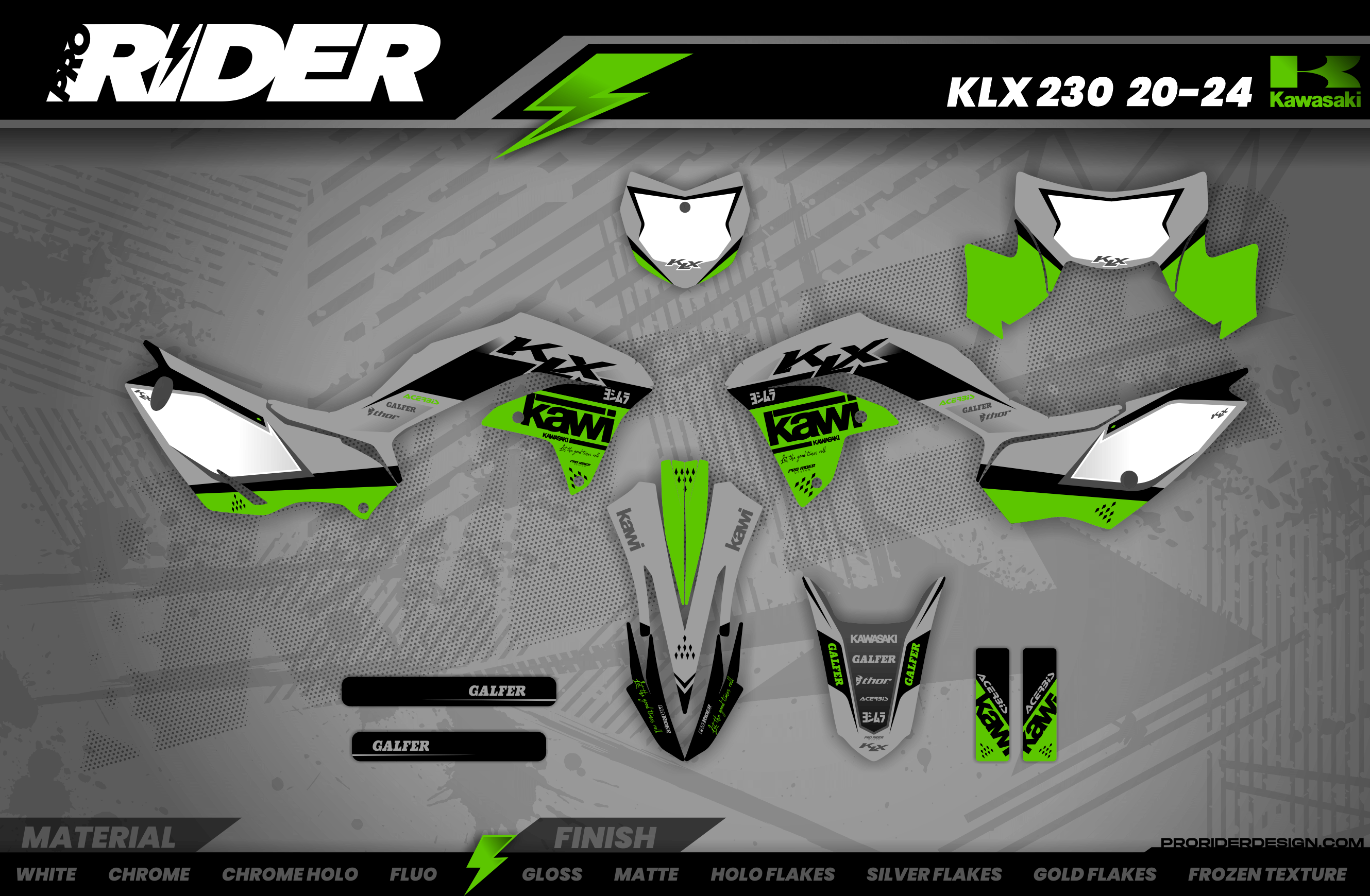 KAWASAKI Graphics Kit KAWI GREEN MATTE FINISH