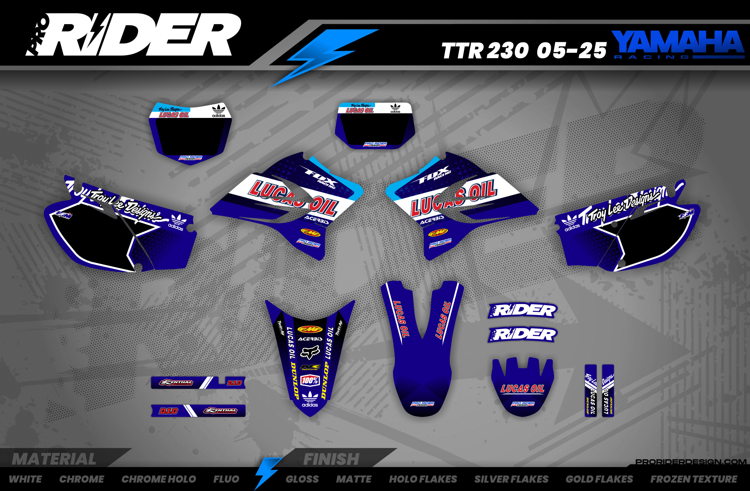 Graphics Kit LUCAS OIL BLUE : The best kit for your bike