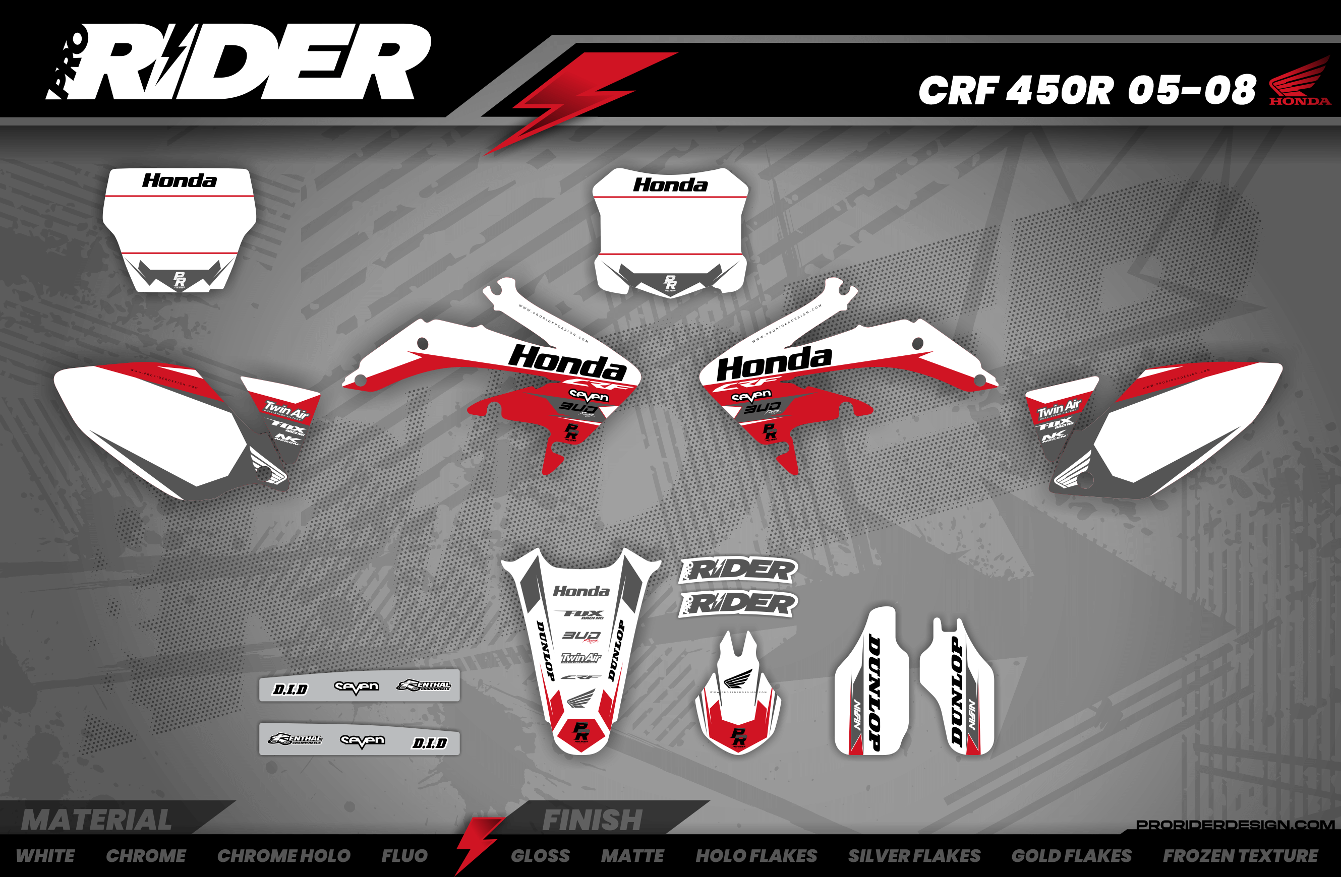 HONDA Graphics Kit BUD RACING Red And White