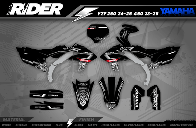 Yamaha graphics MOTUL black and white