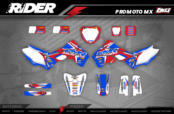 Graphics Kit FMR FACTORY RED : Stunning design for your Motocross