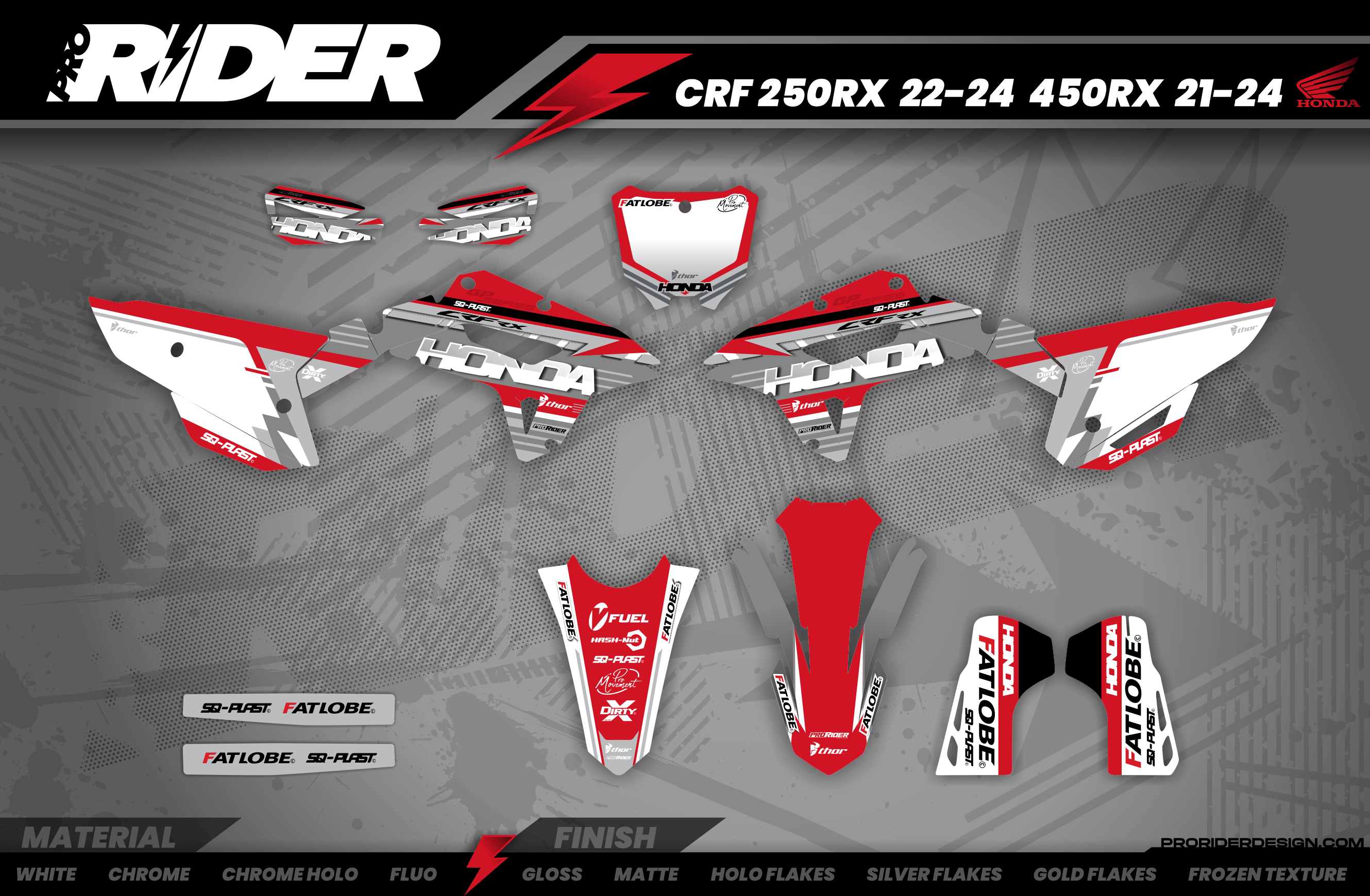 HONDA Graphics Kit RED ELEGANCE