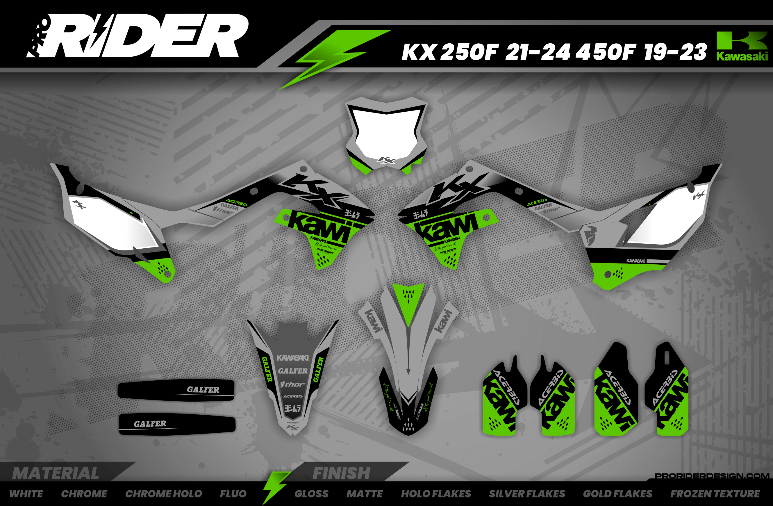 KAWASAKI Graphics Kit KAWI GREEN MATTE FINISH