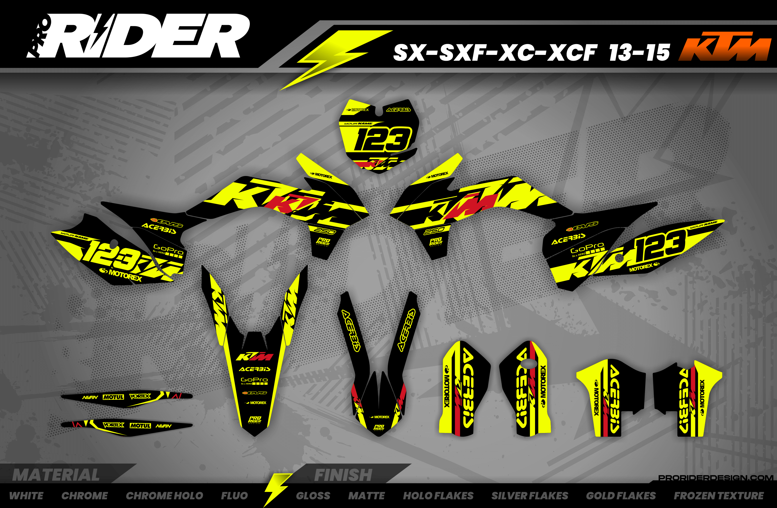 KTM Graphics Kit PLUG FLUO