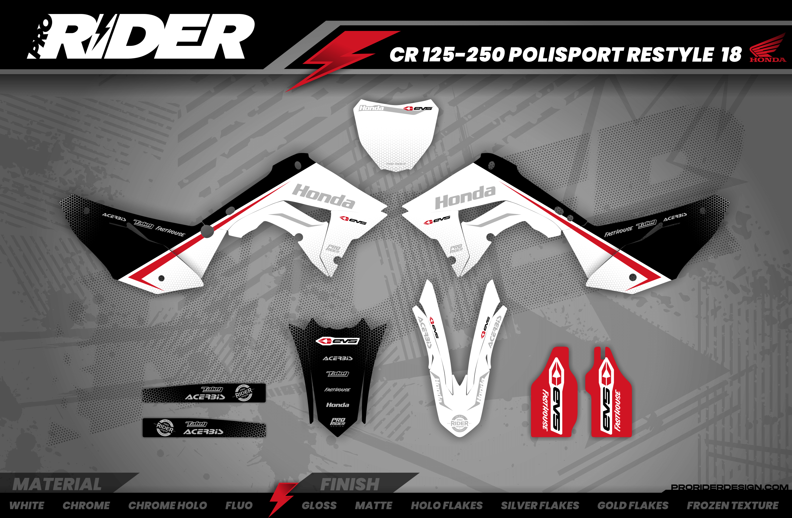 HONDA Graphics Kit EVS BLACK AND WHITE