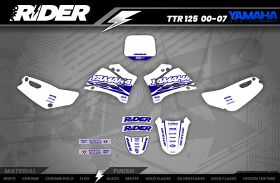 YZ YZF TTR PW Custom Graphics YAMAHA Speed Blocks - WHITE