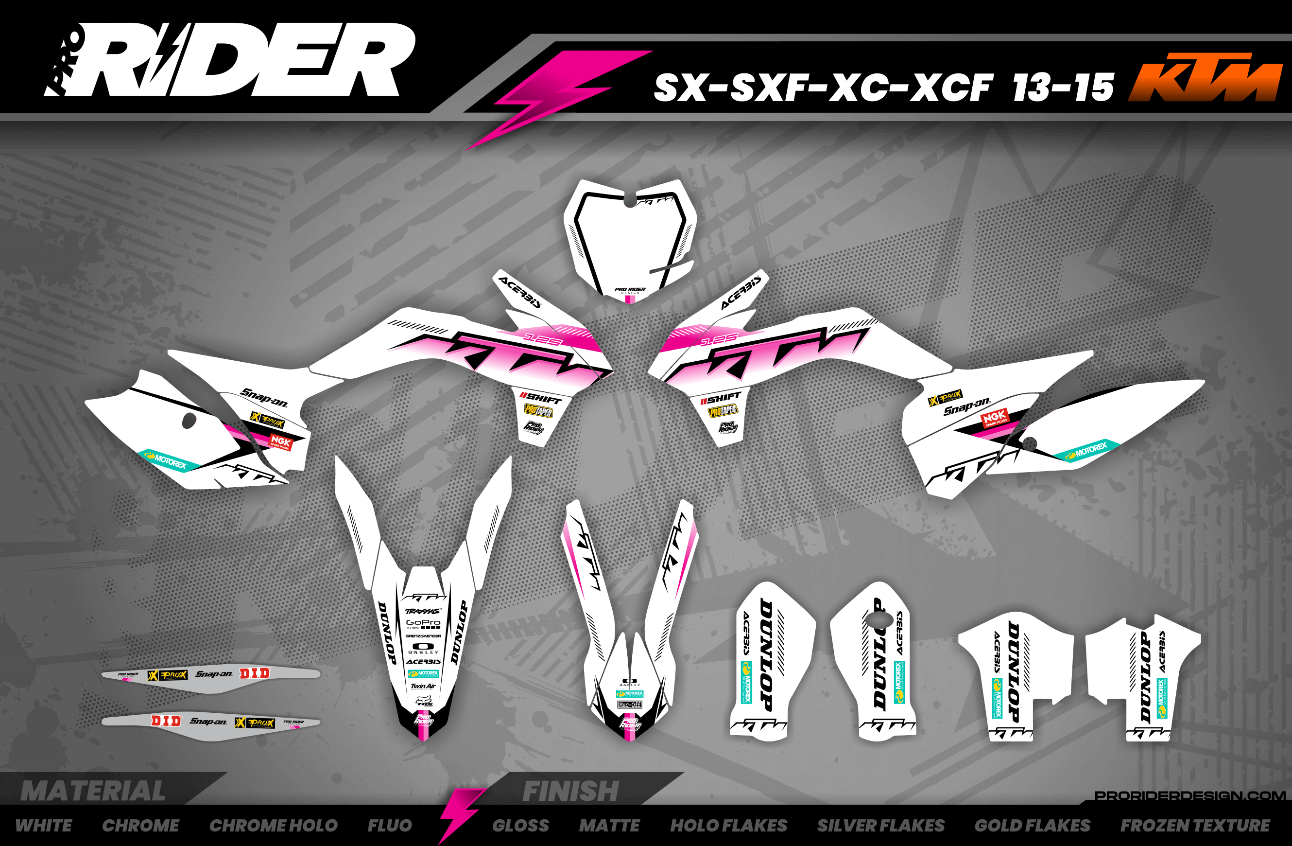 KTM Graphics SX XC SXF XCF EXC.. | Shadow Edition | White & pink