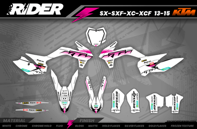 KTM Graphics SX XC SXF XCF EXC.. | Shadow Edition | White & pink