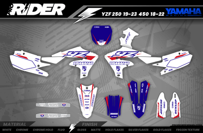 YZ YZF TTR PW Custom Graphics KIT YAMAHA WHITE FLAG