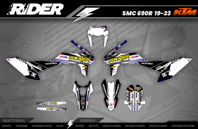 Graphics Kit BOXER WHITE : Add value to your Motocross and Quad