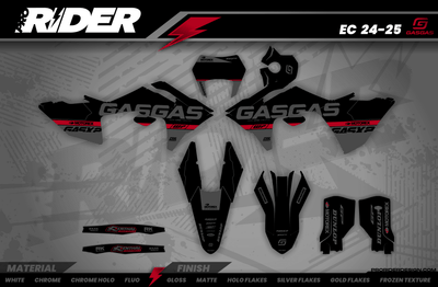 Graphics Kit GASGAS MENTOR GREY OMBER