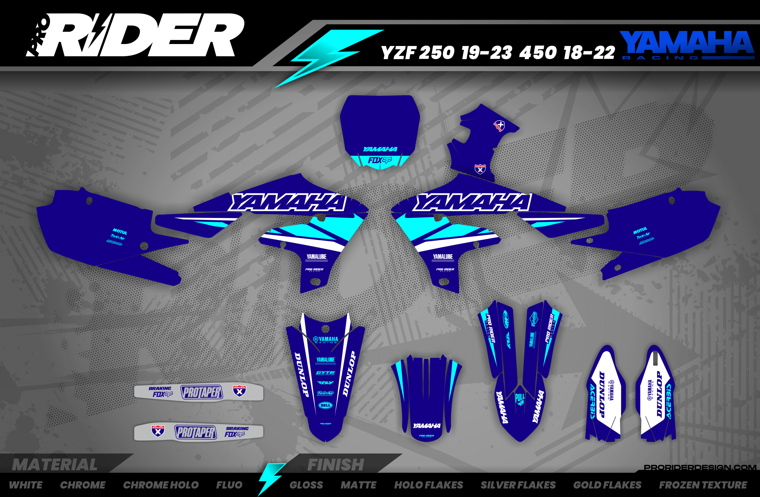 YZ YZF TTR PW Custom Graphics YAMAHA Speed Blocks - BLUE